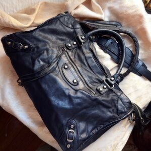 🥀 Rare Black Balenciaga City Bag – Restored & Relined | Made in Italy 🥀